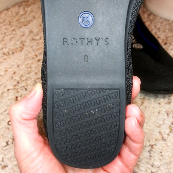 Rothy's "The Flat" Black & Royal Blue Rounded Toe Ballerina Flats - Picture 9 of 10